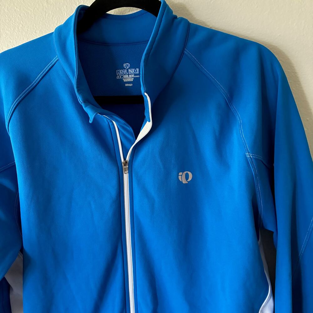 Pearl Izumi Select Cycling Jacket Mens XL Blue Thermal Fleece Lined Full Zip